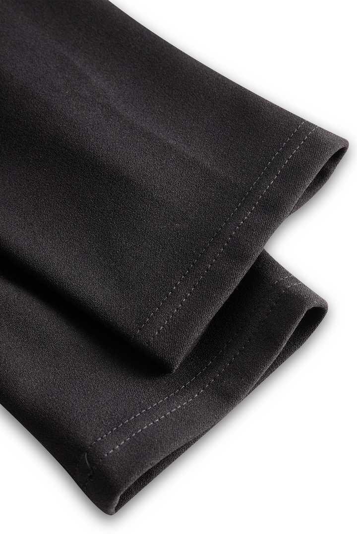 CATHERINE | REFINED BLACK BELTED DRESS