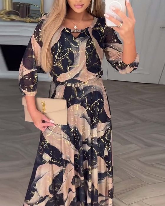 CAMILLE | PRINTED CHIFFON DRESS