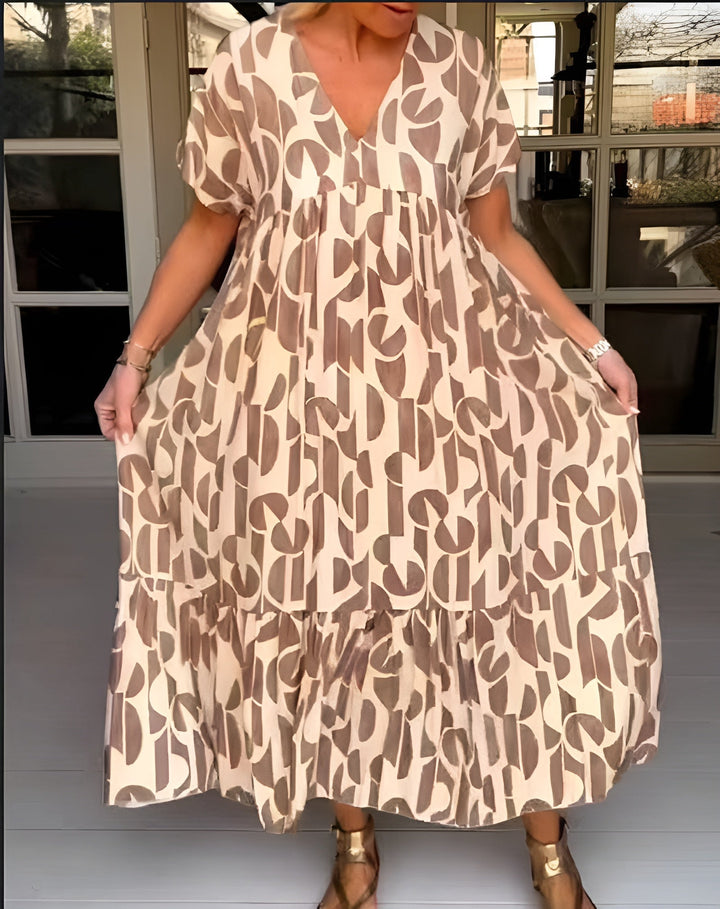 COLETTE | LOOSE DRESS WITH V-NECK