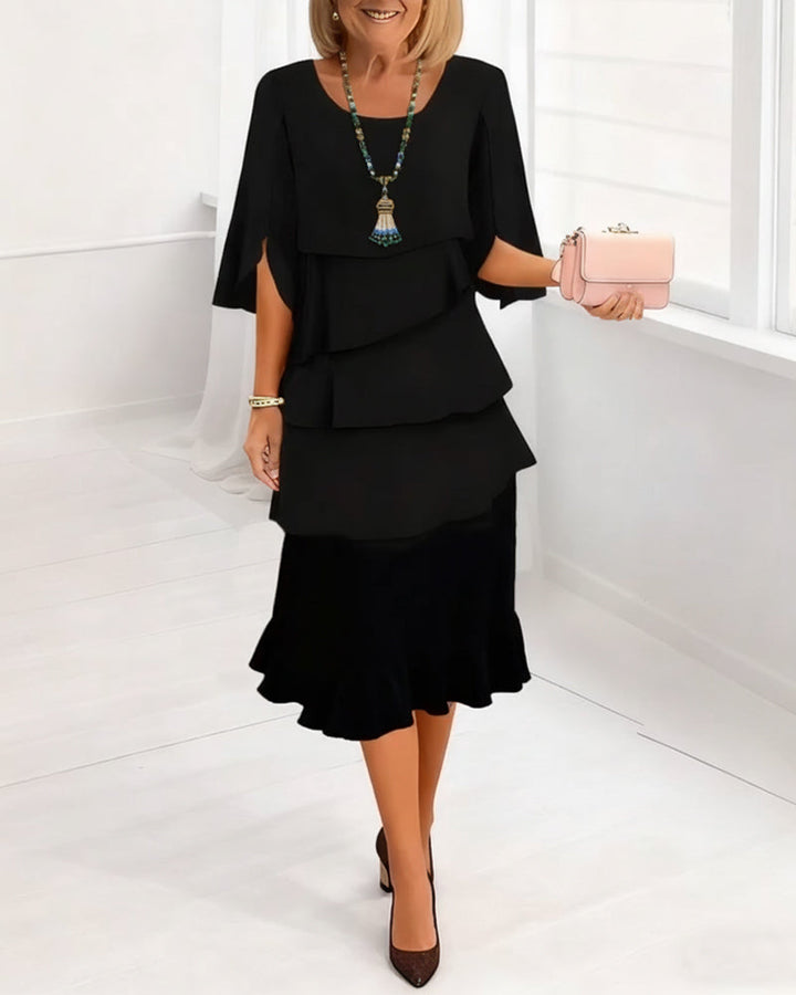 MARISSA | ELEGANT COMFORT RUFFLE DRESS