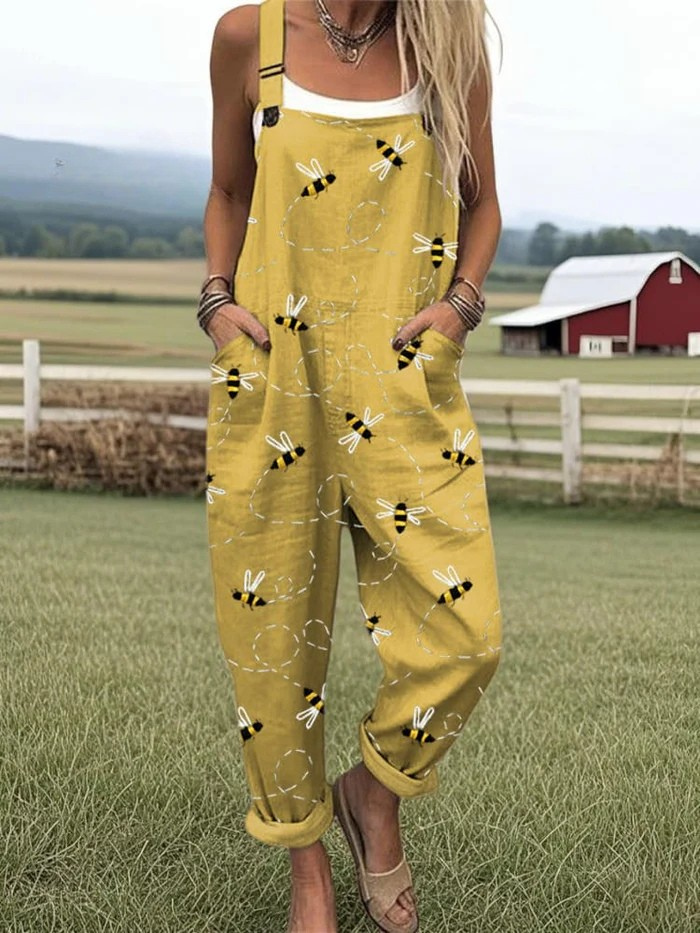 MADISON | WOMEN'S SUMMER DUNGAREES WITH PLAYFUL PRINT