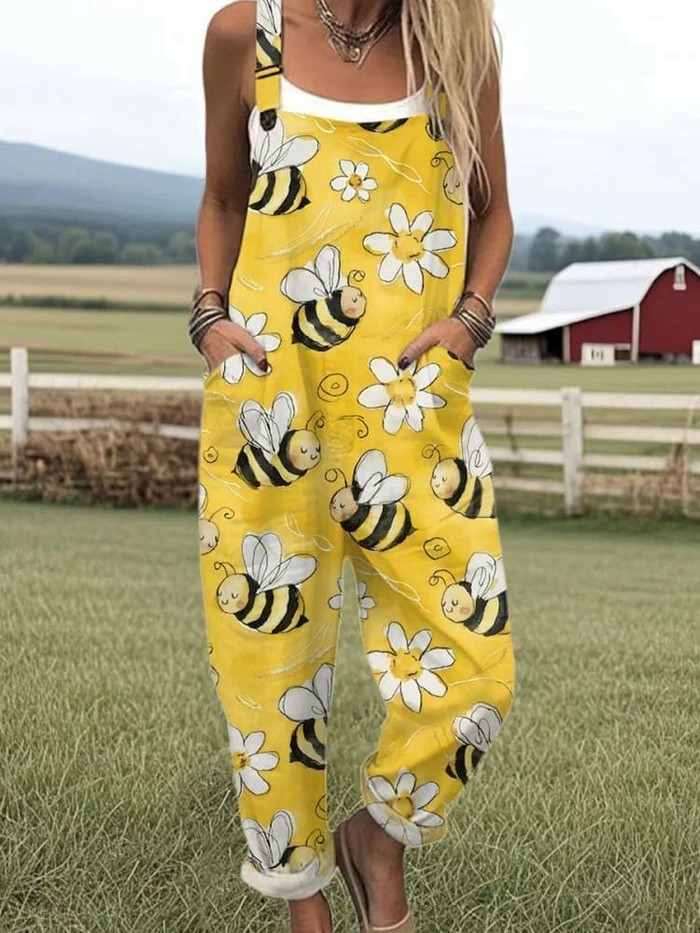 MADISON | WOMEN'S SUMMER DUNGAREES WITH PLAYFUL PRINT