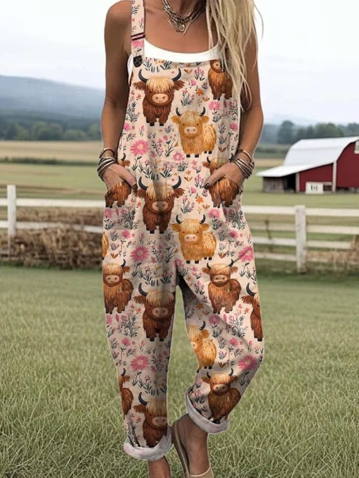 MADISON | WOMEN'S SUMMER DUNGAREES WITH PLAYFUL PRINT