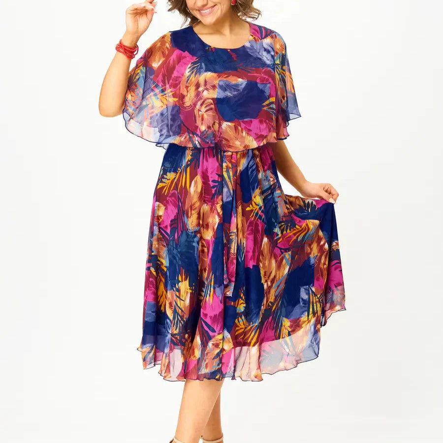 BROOKLYN | COMFORTABLE PLUS SIZE CHIFFON DRESS