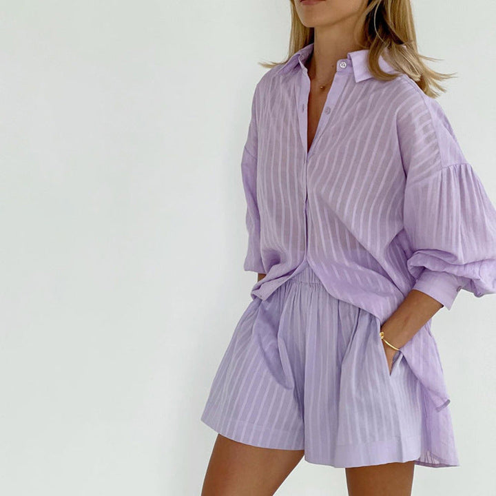 VIOLA | BREEZY BUTTON-UP AND SHORTS SET