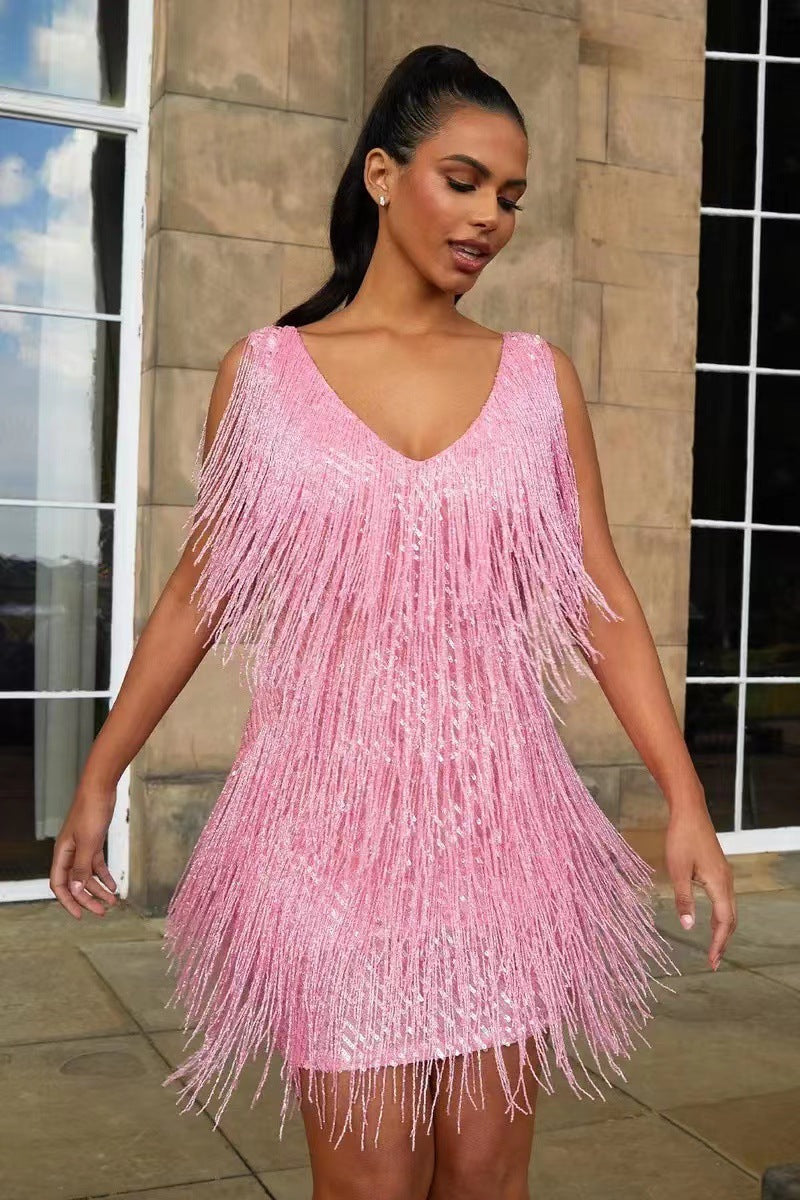 REESE | ELEGANT FRINGE PARTY DRESS